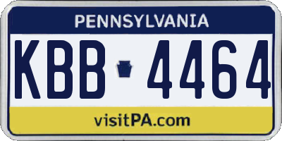 PA license plate KBB4464
