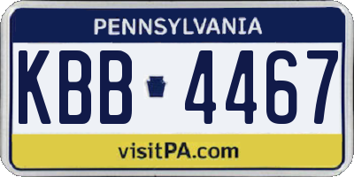 PA license plate KBB4467