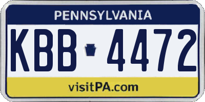PA license plate KBB4472