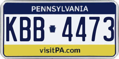 PA license plate KBB4473