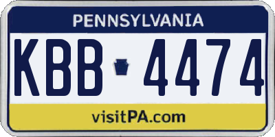 PA license plate KBB4474