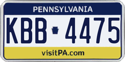 PA license plate KBB4475