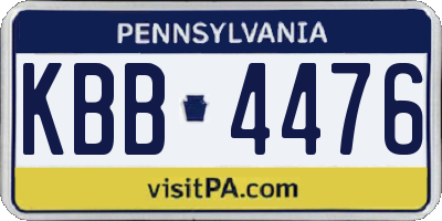 PA license plate KBB4476