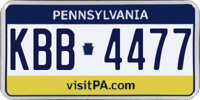 PA license plate KBB4477
