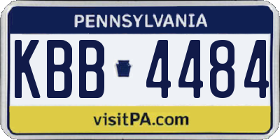 PA license plate KBB4484