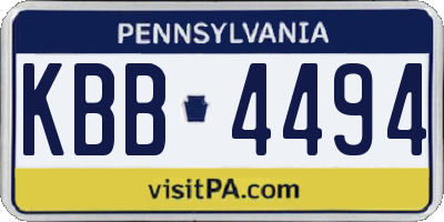 PA license plate KBB4494