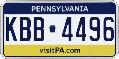 PA license plate KBB4496