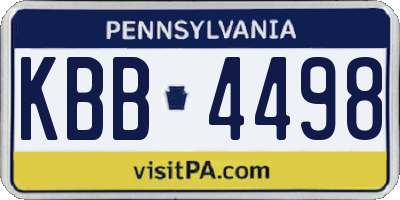 PA license plate KBB4498