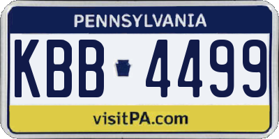 PA license plate KBB4499