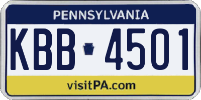 PA license plate KBB4501