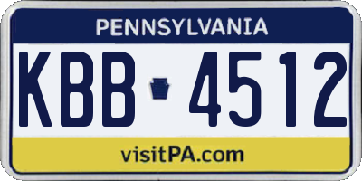 PA license plate KBB4512