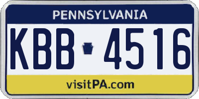 PA license plate KBB4516