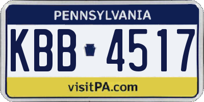 PA license plate KBB4517