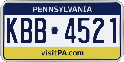 PA license plate KBB4521