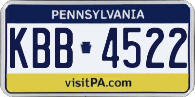 PA license plate KBB4522