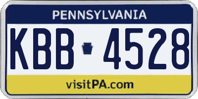PA license plate KBB4528