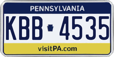 PA license plate KBB4535