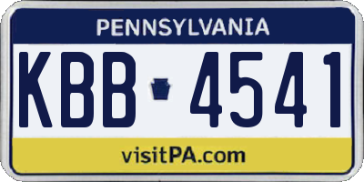 PA license plate KBB4541