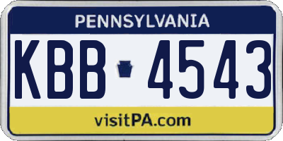 PA license plate KBB4543