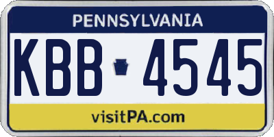 PA license plate KBB4545