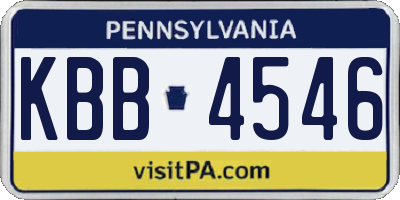 PA license plate KBB4546