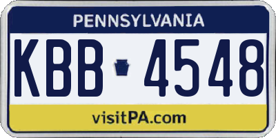 PA license plate KBB4548