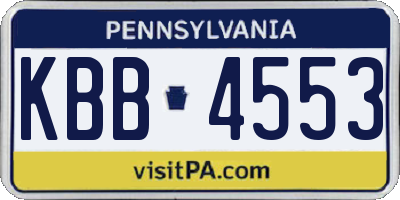 PA license plate KBB4553