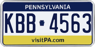 PA license plate KBB4563