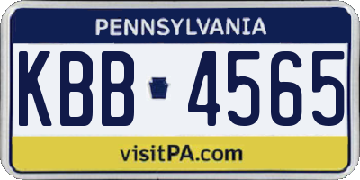 PA license plate KBB4565