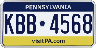 PA license plate KBB4568