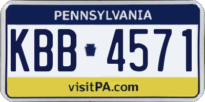 PA license plate KBB4571