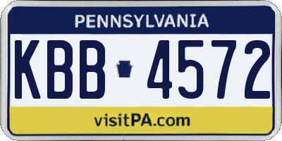 PA license plate KBB4572
