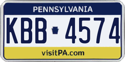 PA license plate KBB4574