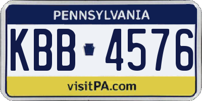 PA license plate KBB4576
