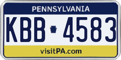 PA license plate KBB4583