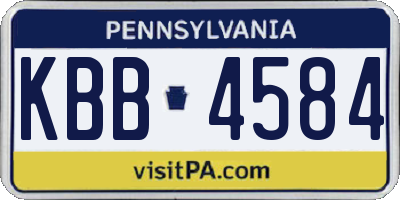 PA license plate KBB4584