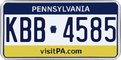 PA license plate KBB4585