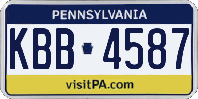 PA license plate KBB4587