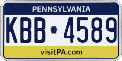PA license plate KBB4589