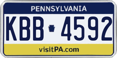 PA license plate KBB4592