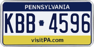 PA license plate KBB4596