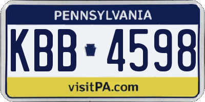 PA license plate KBB4598