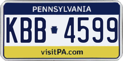 PA license plate KBB4599