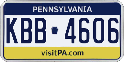 PA license plate KBB4606