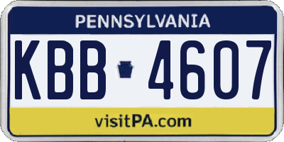 PA license plate KBB4607