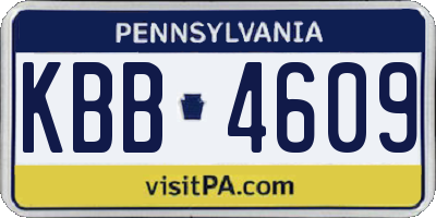 PA license plate KBB4609