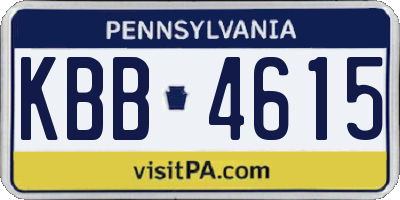 PA license plate KBB4615