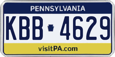PA license plate KBB4629