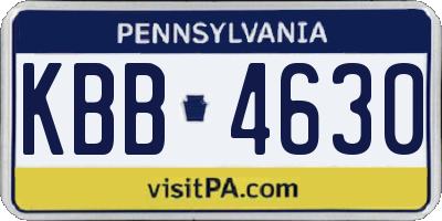 PA license plate KBB4630