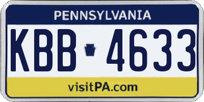PA license plate KBB4633